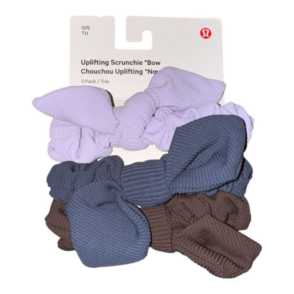 lululemon athletica Scrunchie Trio - Purple, Blue, Brown